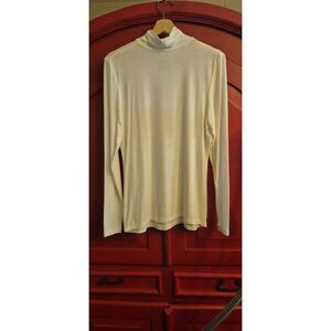Cuddl Duds Lrge Softwear w Stretch Bright White Turtleneck Closet Basic Layering
